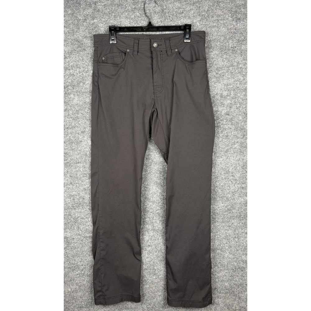 prAna Brion Pants Mens 32x32 Gray Slim Fit Stretch Nylon Hiking Outdoor